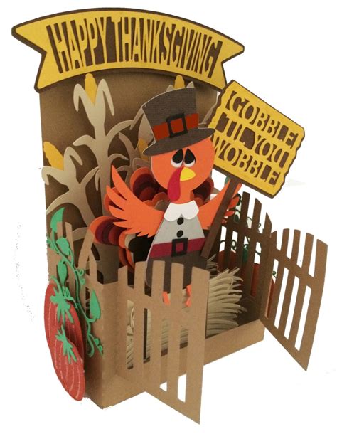 Thanksgiving Fall Card In A Box 3d Svg Etsy