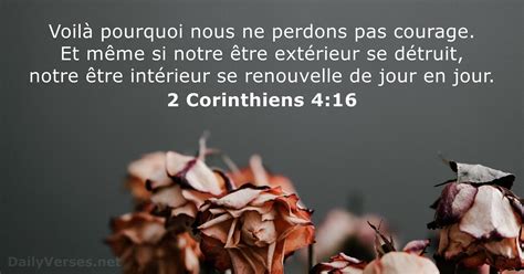 11 Octobre 2022 Verset Biblique Du Jour 2 Corinthiens 4 16