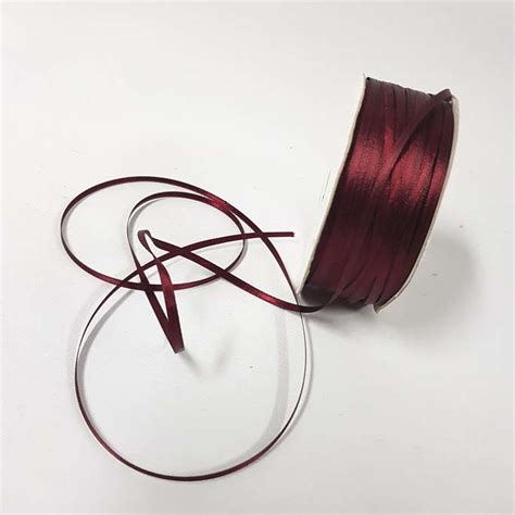 Satin Ribbon Double Sided 3mm Burgundy Desflora