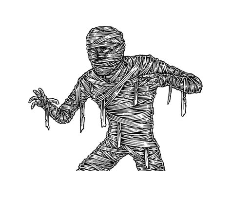 Premium Vector Hand Drawn Illustration Of Scary Mummy