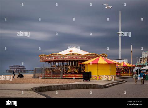 brighton seafront attractions Stock Photo - Alamy