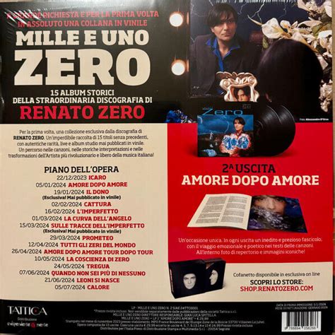 Renato Zero Amore Dopo Amore Doble Vinilo Lp Gatefold Booklet Nuevo