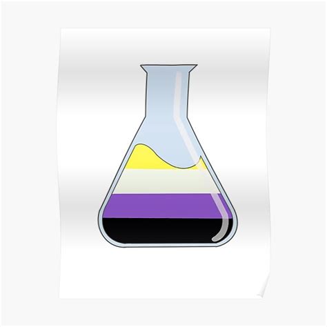 Non Binary Erlenmeyer Flask Poster For Sale By Clumsyscience Redbubble