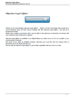 Fillable Online Objection Legal Affairs Objection Legal Affairs Fax