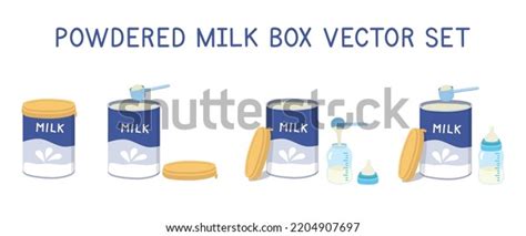 Set Baby Milk Powder Clipart Simple Stock Vector Royalty Free