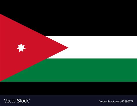 Flag Of Jordan The National Symbol Of The Country Vector Image