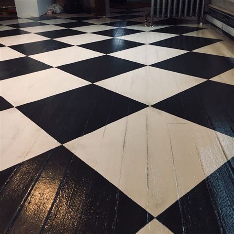 Checkerboard Painted Floor Diy Instructions