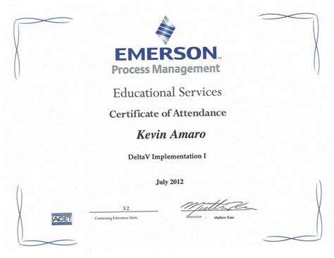 Emerson Certificates Ppt