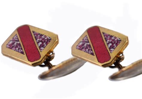 Art Deco Mens Geometric Enamel Cufflinks Circa 1930s For Sale At 1stdibs