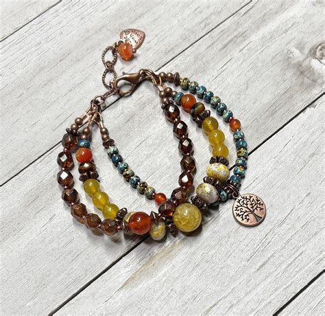 Rustic Multi Strand Bracelet Boho Bracelet Boho Jewelry Etsy