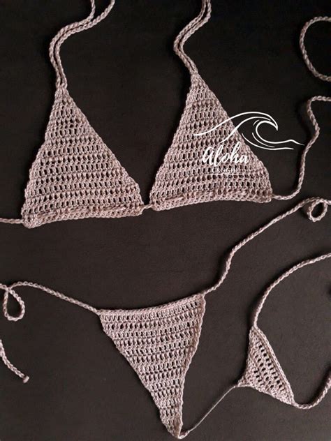 Biquíni Crochê Fio Dental Sensual Sexy Hot Micro Aloha Croche