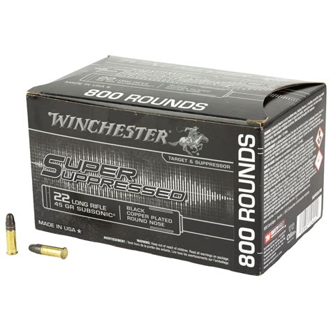 Winchester Super Suppressed Rimfire Lr Gr Copper Plated Round Nose