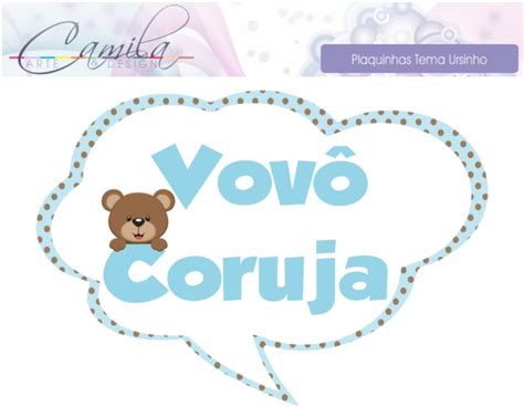 Plaquinhas Para Ch De Beb Tema Ursinho Camila Arte Design Elo