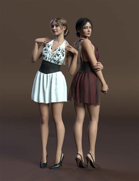 Dforce Mk Mini Wrapped Halter Dress For Genesis 9 Daz 3d