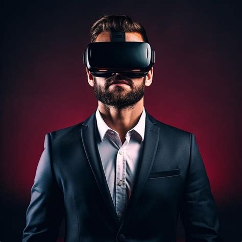 Premium Ai Image Man Wearing Vr Glasses