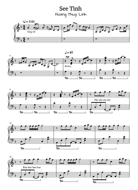 See tình piano sheet - Hoàng Thuỳ Linh | Tải sheet nhạc Free