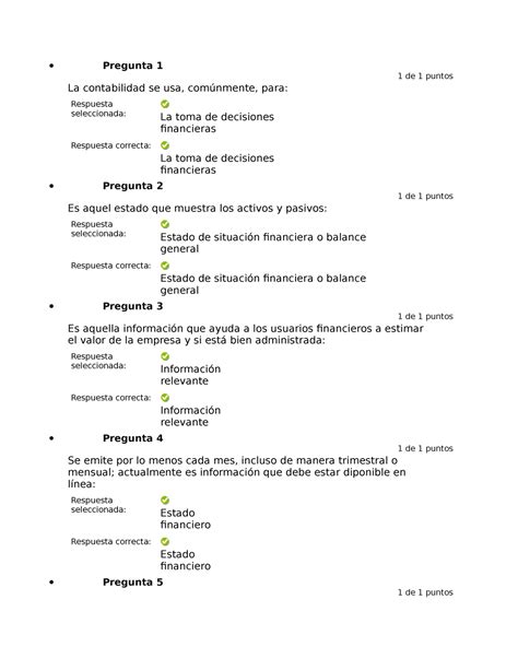 Actividad Automatizada Pregunta De Puntos La Contabilidad Se