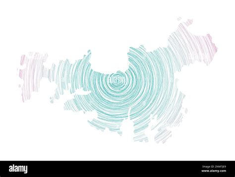 Waiheke Island Map Filled With Concentric Circles Sketch Style Circles