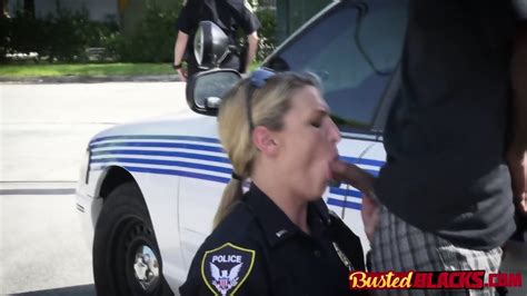 Two Horny Cops With Fat Asses Get Fucked By A Black Rapper At The Hood