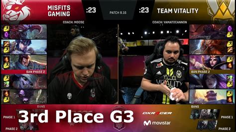 Misfits Vs Vitality Game 3 3rd Place S8 EU LCS Summer 2018 MSF Vs