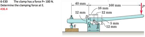 solved  clamp   force p   determine  cheggcom