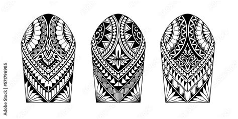 Wrap around arm polynesian tattoo set design. Pattern aboriginal samoan ...