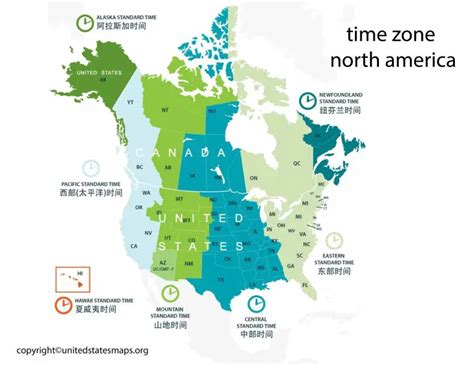 Time Zone Map North America | Map of North America Time Zone