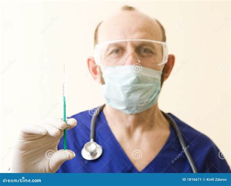 Doctor With Hypodermic Needle Stock Image Image Of Drugs Safety 1816671