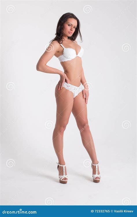 Woman In A White Lingerie On The White Background Stock Image Image Of Beauty Woman 72332765