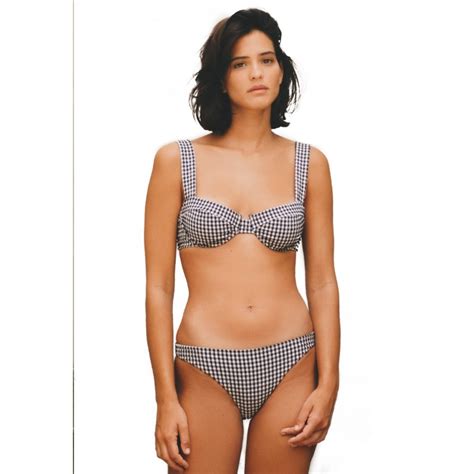 Bas De Bikini Vichy Black White Robin Collection