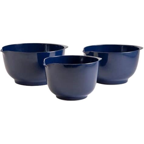 Hutzler And L Melamine Mixing Bowl Set In Cobalt Blue Set Of