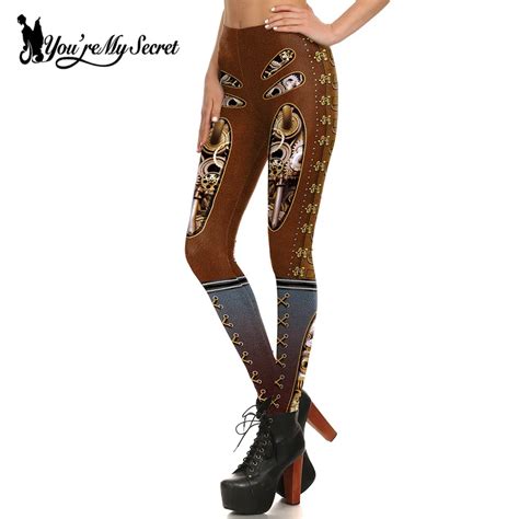 [youre My Secret] Retro Gothic Style Gear Steampunk Leggings Women