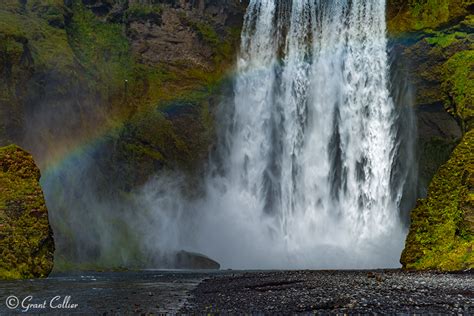 Skógafoss waterfall, southern Iceland, rainbow