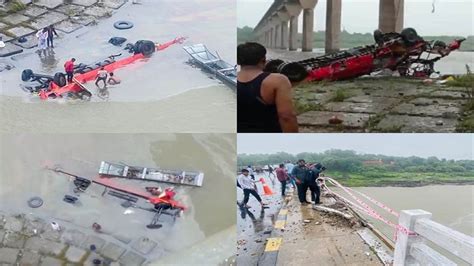 Mp Bus Accident 12 Dead 15 Rescued After Bus Falls Off Bridge Into Narmada River