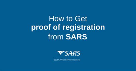 How To Get Proof Of Registration From Sars