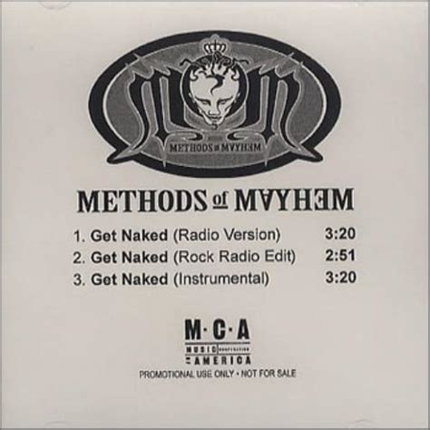 Methods Of Mayhem Get Naked US Promo CD R Acetate 358743