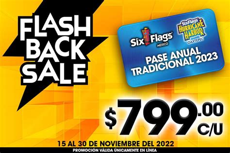 Flash Black Sale Six Flags Pase Anual Por