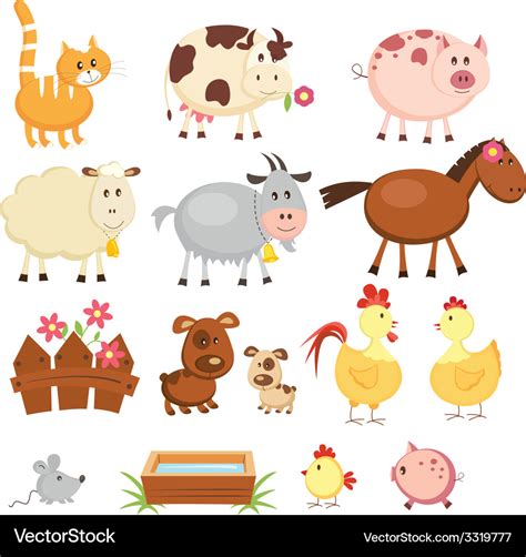 Farm animals Royalty Free Vector Image - VectorStock