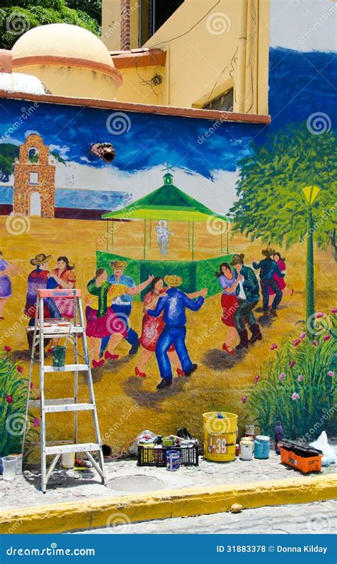 Outdoor Mural Painting in Progress Editorial Stock Photo - Image of ...