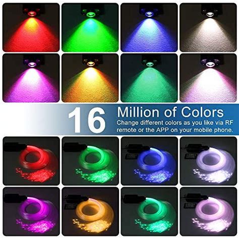 azimom bluetoothrf control  twinkle fiber optic light source rgbw