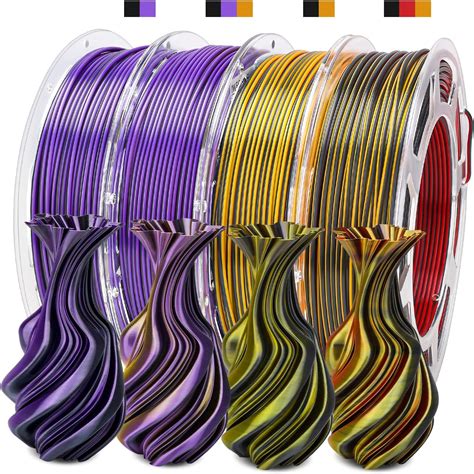 Premium 3D Printer Filament Bundle Dark Silk Tricolor Dual Color