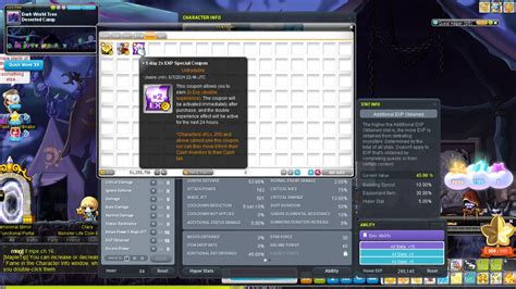 2x Exp Coupon And Stat Info How Is It Applied Rmaplestory