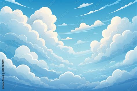 Cartoon cloudy sky background Stock Illustration | Adobe Stock