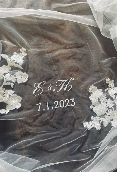 Custom Lace Embroidered Unity Wedding Veil, Catholic Filipino Veil