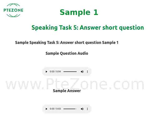 Pte Answer Short Question Sample