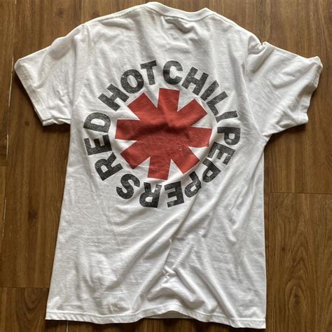 Red Hot Chili Peppers White And Red Tshirt Rhcp Depop