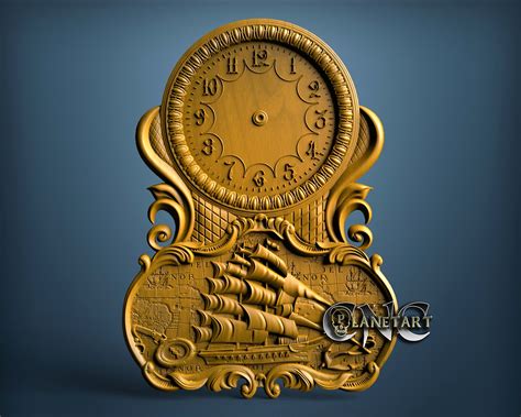 Pirate Ship Clock 3d Stl Model 1269 Cnc Planet Art