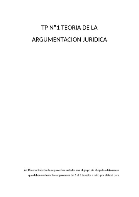 TP Nº1 Teoria DE LA Argumentacion Juridica TP Nº1 TEORIA DE LA