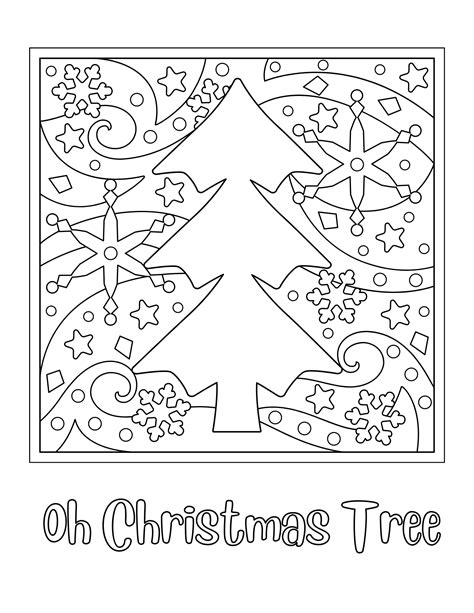 Adult Christmas Tree Coloring Pages