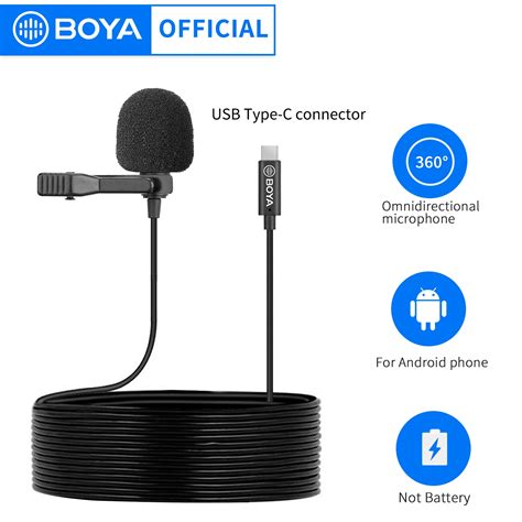 BOYA BY M3 Type C Digital Lavalier Lapel Microphone Omnidirectional